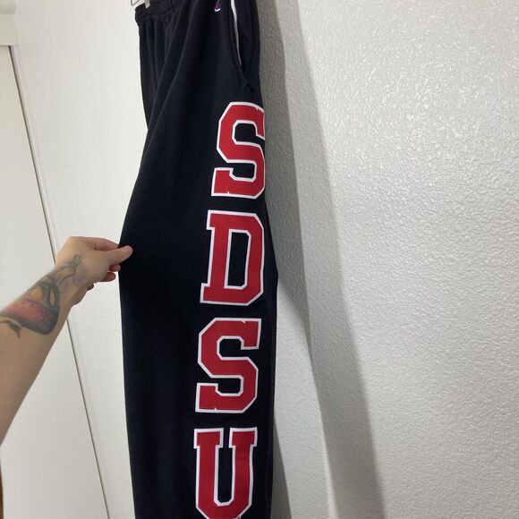 Champion SDSU Sweatpants Mens Medium Fleece College Joggers Spell Out Pants - Picture 9 of 16